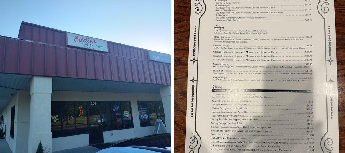 Eddie's Italian Cafe Menu
