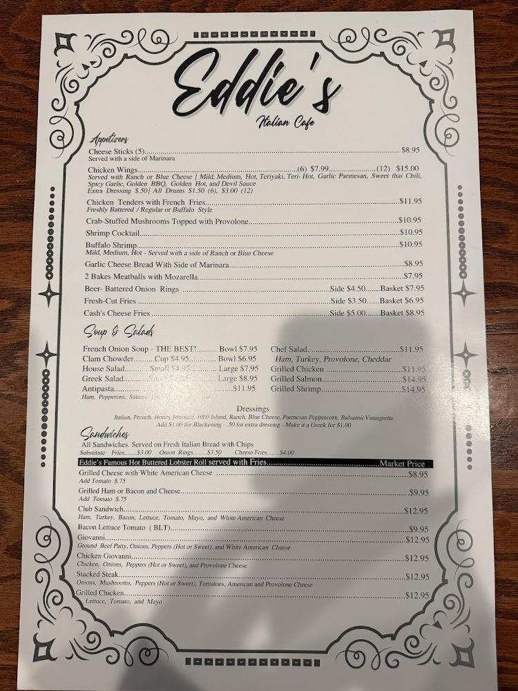 Eddie's Italian Cafe Menu image 2